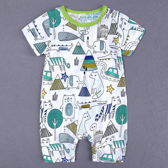 Puawkoer Kids Clothes Boys Print Clothes Baby Summer Cartoon Baby Summer Jumpsuit Romper 2T Romper Toddler Outfit Boys 1St Birthday Boy Clothes Romper&Jumpsuit