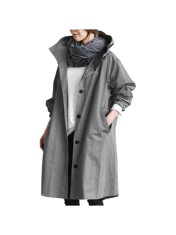 Loose Comfortable Hooded Coat 90S Outfit for Women Outwear Womens Elegant Windbreaker Jackets for Women Fashion Dressy Wild Winter Women's Coat