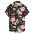 thumbnail image 1 of Puawkoer Mens Christmas Santa 3D Digital Printing Button Lapel Short Sleeve Shirt T Shirt Top mens clothes XL D, 1 of 3