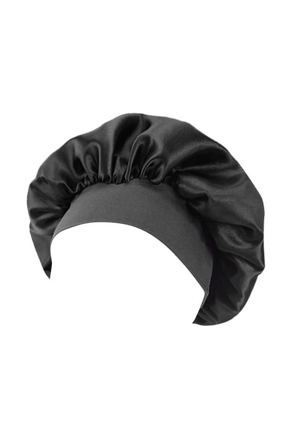 Satin Bonnet Adjustable Head Size Sleep Silk Bonnet For Women Men Double Layer Satin Lined Sleeping Cap Wrap Hair Bonnet Clothing Shoes & Accessories One Size Black