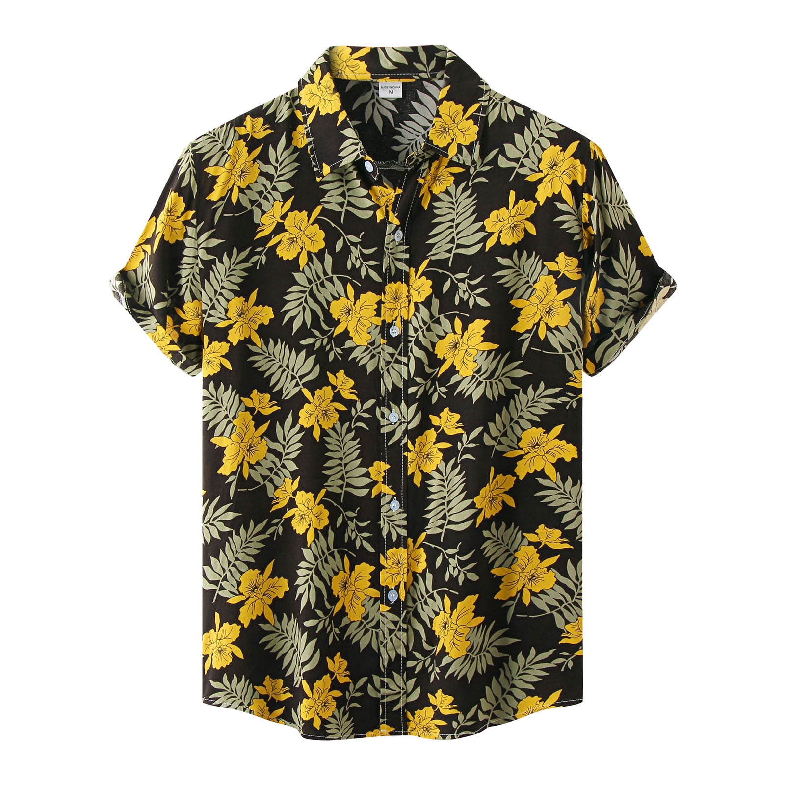Yellow Rubber Duck and Dolden Crown Mens Short-Sleeved Shirt Casual Button  Down Shirts Summer Beach Shirt : Clothing, Shoes & Jewelry 