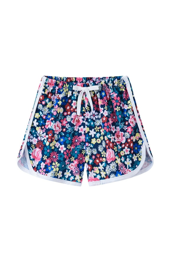 Toddler Boys Girls Cartoon Girls Summer Clothes Floral Printed Sport Shorts Soccer Wear Kids Beach Shorts