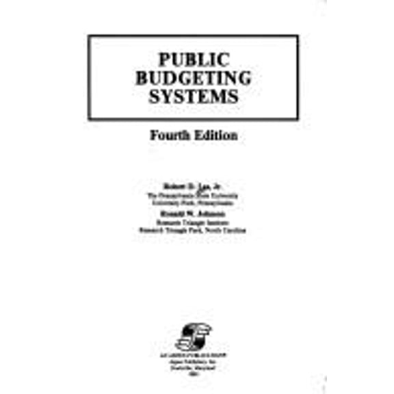 Pre-Owned Public Budgeting Systems (Hardcover) 9780834200708
