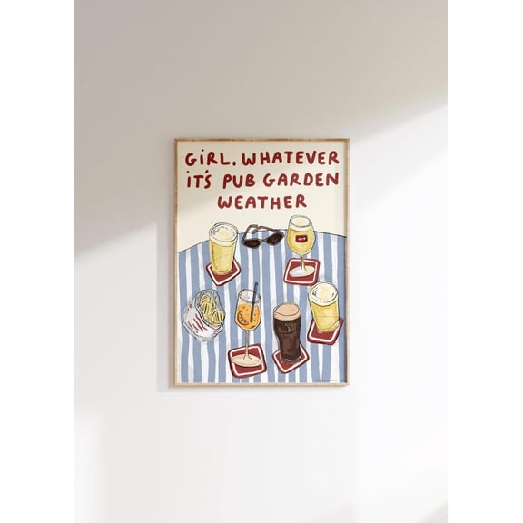 Pub Garden Weather Beer Wall Art Home Decor