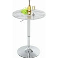 thumbnail image 1 of Pub Round Bar Table Height Adjustable with MDF Top, 23.6" Small Breakfast Dining Tables Modern Cocktail Bar Table with 360 Swivel for Suitable, Kitchen, Living Room, Restaurant White, 1 of 7
