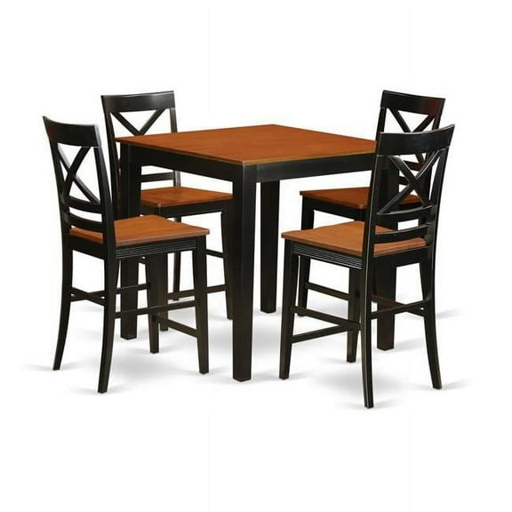 Pub Table & 4 Counter Height Chairs, Warm Black