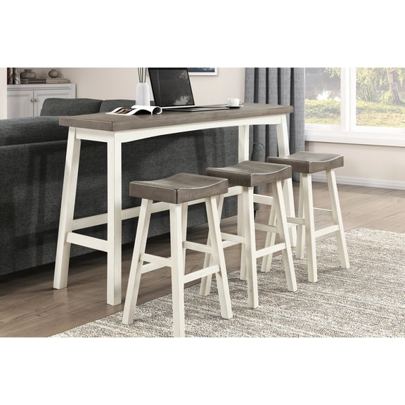Pub height set, 3 stools with 30-inch seat height, 2-tone color - Ideal for family dining