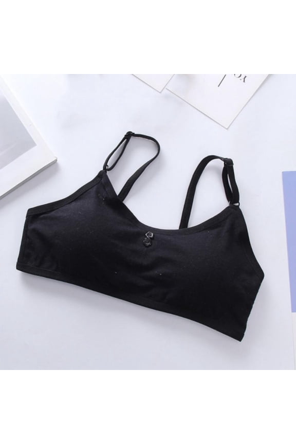 Puberty Girls Bra Adolescents Training Bra Teenage Sports Bra Thin Shoulder Strap Seamless Bra Underwear Solid Color Bra
