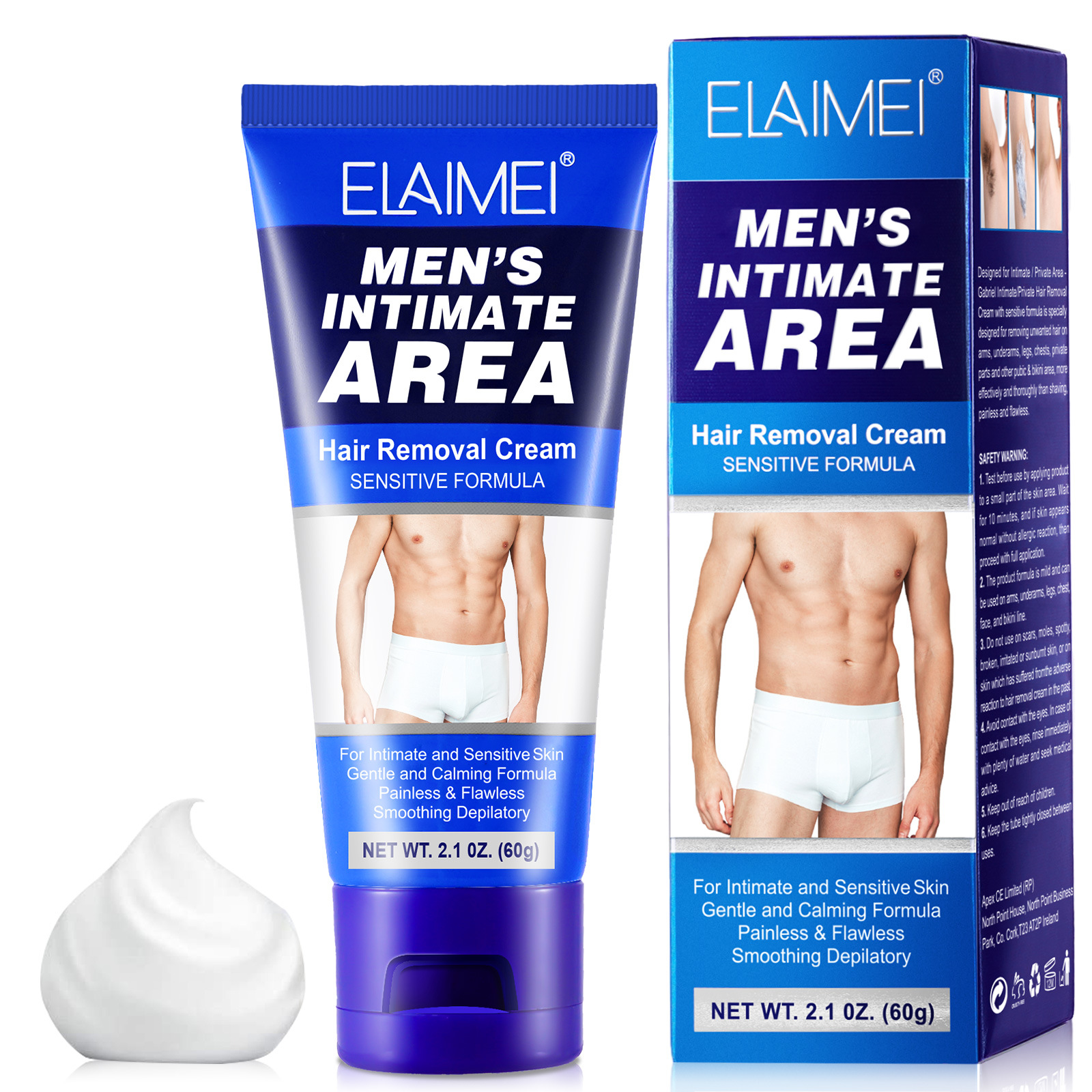 Pubic Hair Removal Cream 60g for Men Intimate Private Part Painless Depilatory