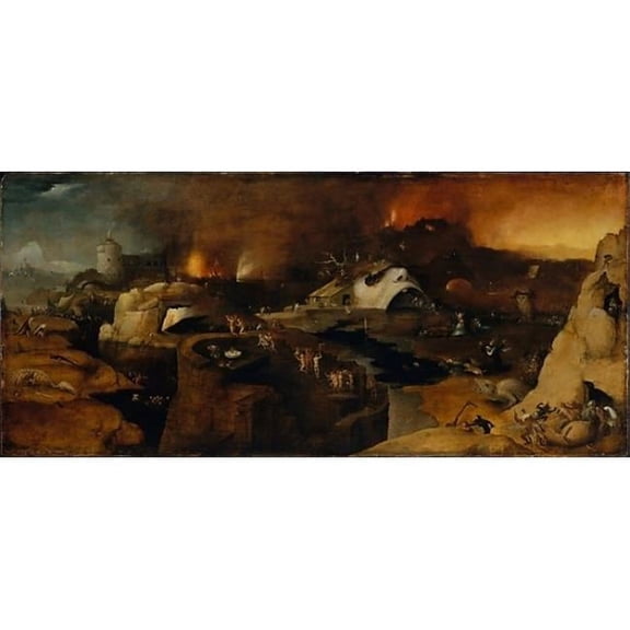 Public Domain Images Christs Descent Into Hell Poster Print by Style of Hieronymus Bosch - 18 x 24