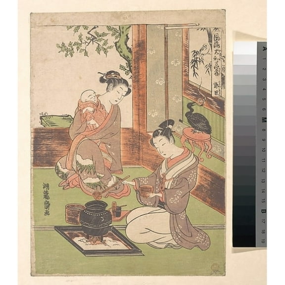 Public Domain Images MET36620 Modern Versions of The Twenty-Four Paragons of Filial Piety - Guo Zhu Poster Print by Isoda Koryusai, Japanese 1735 - 1790, 18 x 24