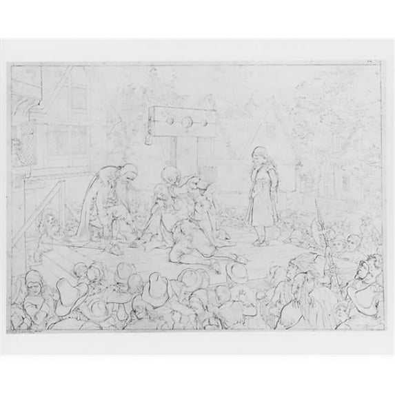 Public Domain Images MET406021 Revelation of The Scarlet Letter Poster Print by Felix Octavius Carr Darley, American Philadelphia Pennsylvania 1822 1888 Claymont Delaware, 18 x 24