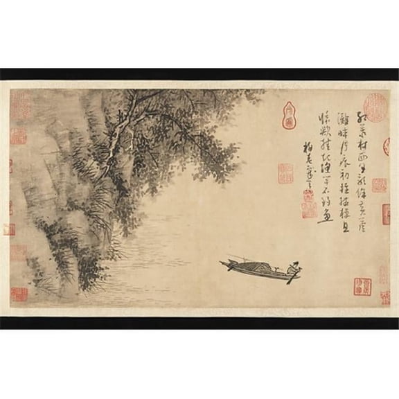 Public Domain Images MET41468 Fisherman Poster Print by Wu Zhen, Chinese 1280 1354, 18 x 24