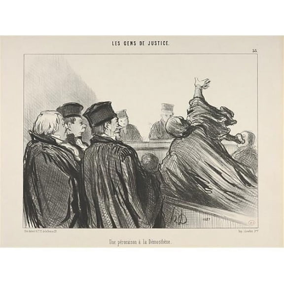Public Domain Images MET625297 Une P Roraison MosthNe Plate 33 From Les Gens De Justice Poster Print by Honor Daumier, French Marseilles 1808 - 1879 Valmondois, 18 x 24