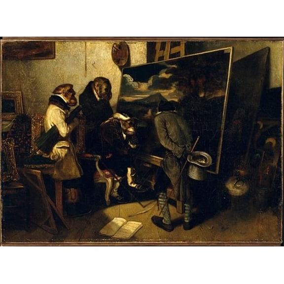 Public Domain Images The Experts Poster Print by Alexandre-Gabriel Decamps, French Paris 1803 1860 Fontainebleau, 18 x 24