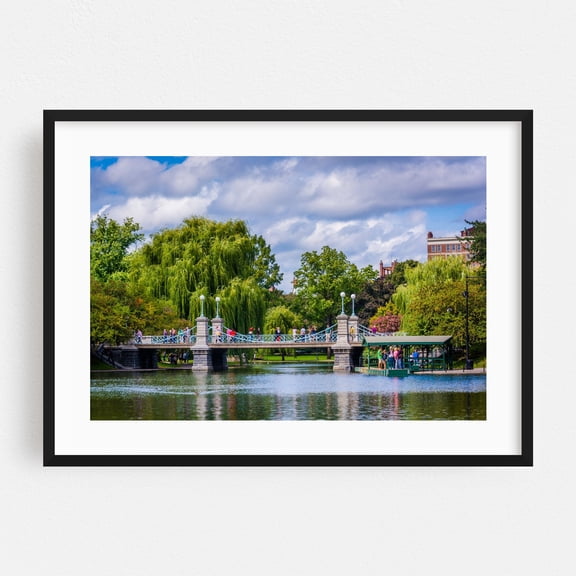 Public Garden Bridge - Boston Massachusetts Photography Black Framed Wall Art Print 24 x 36 inches