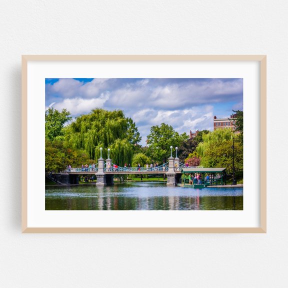 Public Garden Bridge - Boston Massachusetts Photography Bridge Scenic Water Landscape Nature Summer Oak Framed Wall Art Print 5 x 7 inches