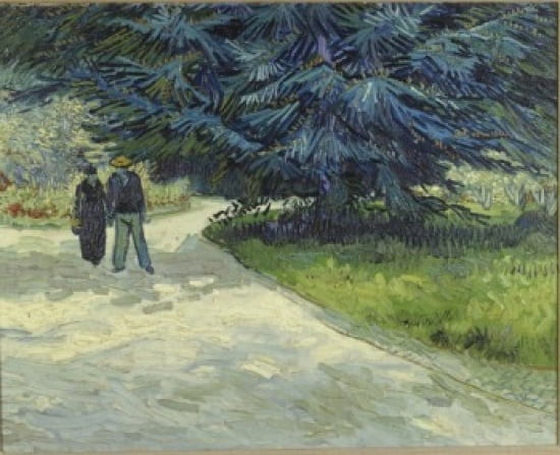 Public Garden with Couple and Blue Fir Tree  1888 Vincent van Gogh (1853-1890 Dutch)  Oil on canvas  Canvas Art - Vincent van Gogh (24 x 36)