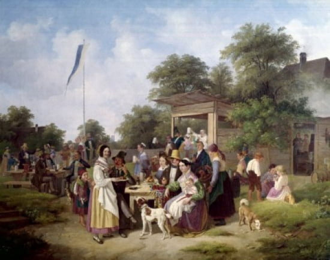 Public House at Munich by Wilhelm Alexander Wolfgang Kobell (1766-1855) Canvas Art - Wilhelm Alexander (18 x 24)