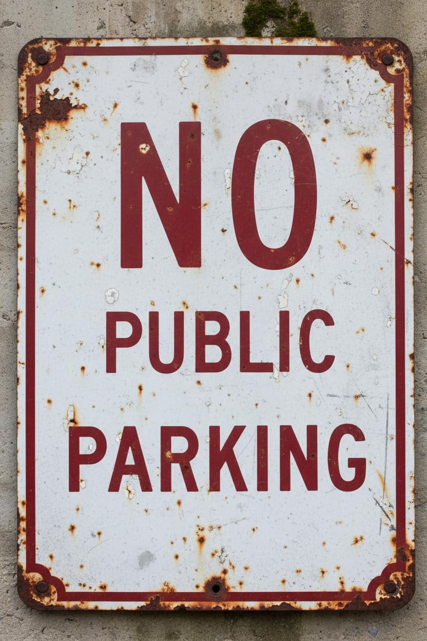 Parking Sign Rounded No Public Parking|Full Color Metal Single-sided Street Parking Sign ...