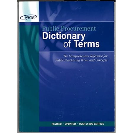 Pre-Owned Public Procurement Dictionary of Terms (Hardcover) 1932315136 9781932315134