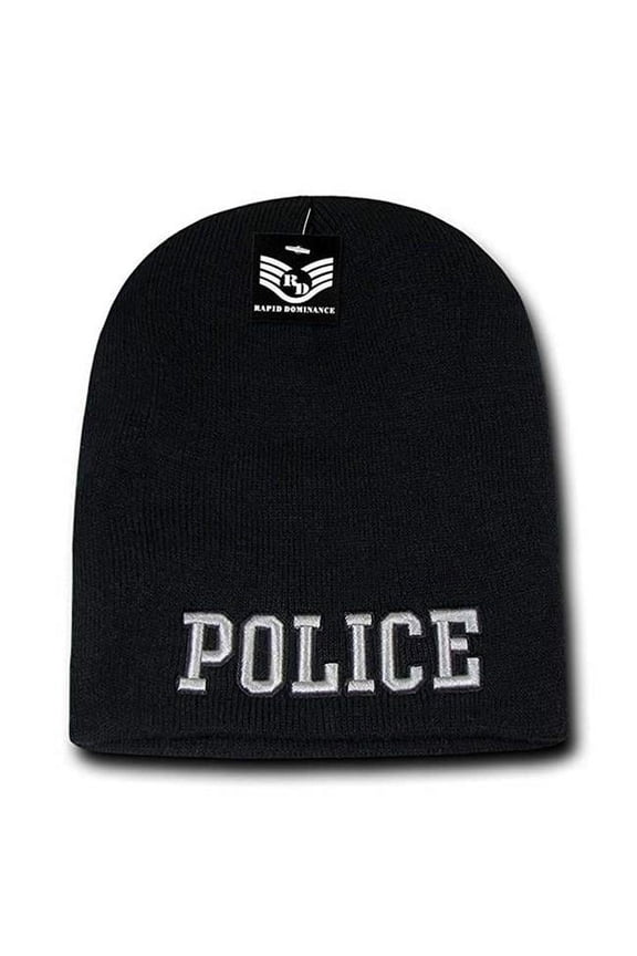 Public Safety Knit Cap, Police 2 - Black