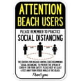 thumbnail image 1 of Public Safety Sign - Attention Beach Users Practice Social Distancing, 1 of 1