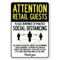 thumbnail image 1 of Public Safety Sign - Attention Retail Guests Practice Social Distancing | Peel And Stick Wall Graphic | Protect Your Business, Municipality, Home & Colleagues | Made in the USA, 1 of 5
