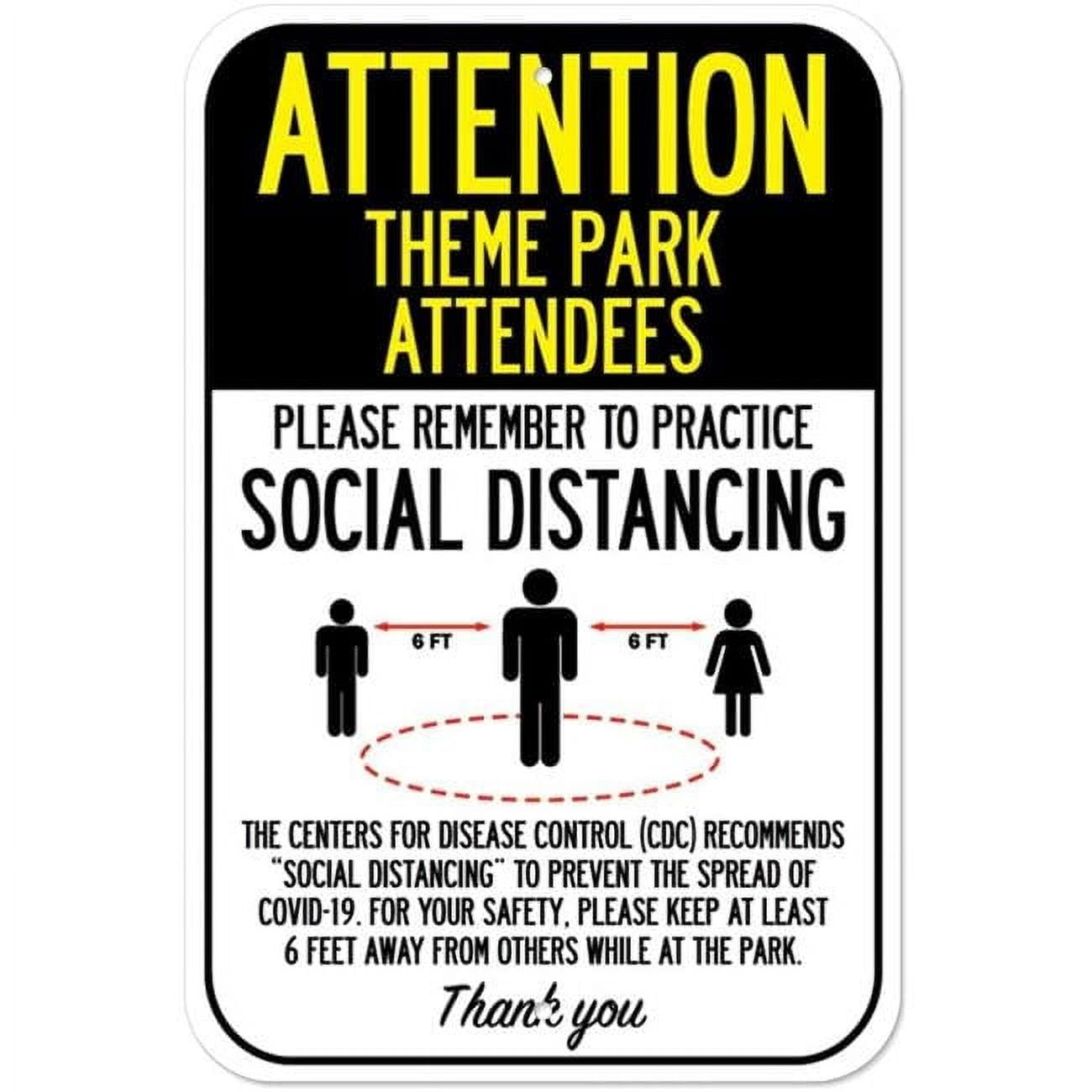 Public Safety Sign - Attention Theme Park Attendees Practice Social ...