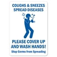 thumbnail image 1 of Public Safety Sign - Coughs & Sneezes | Vinyl Decal | Protect Your Business, Municipality, Home & Colleagues |  Made in the USA, 1 of 4