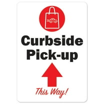 Public Safety Sign - Curbside Pick-up This Way Up Arrow | Vinyl Decal | Protect Your Business, Municipality, Home & Colleagues | Made in the USA