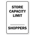 thumbnail image 1 of Public Safety Sign - Store Capacity Limit Shoppers | Peel And Stick Wall Graphic | Protect Your Business, Municipality, Home & Colleagues | Made in the USA, 1 of 5