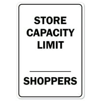 Public Safety Sign - Store Capacity Limit Shoppers | Peel And Stick Wall Graphic | Protect Your Business, Municipality, Home & Colleagues | Made in the USA