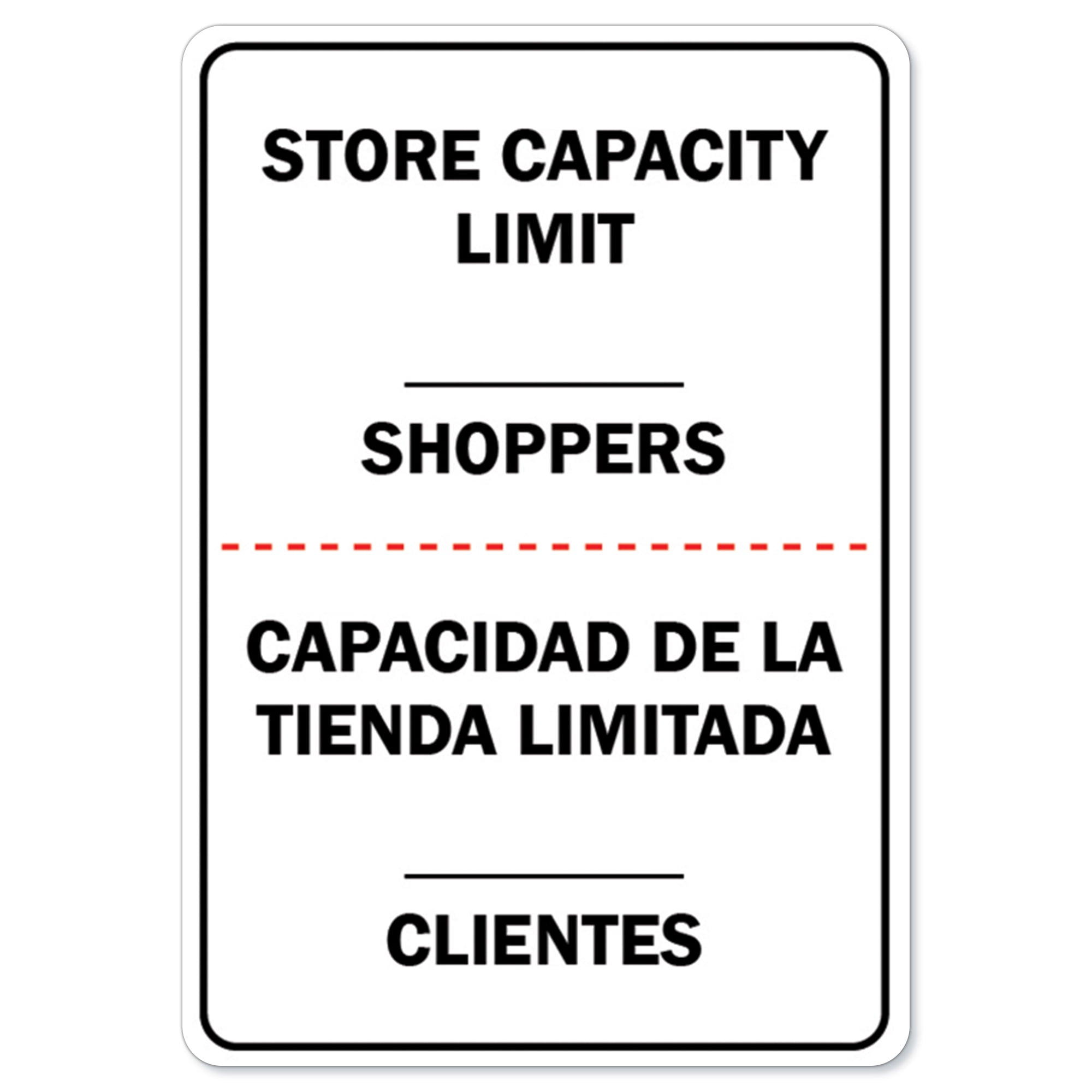 Public Safety Sign - Store Capacity Limit Shoppers Spanish | Peel And ...