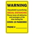 thumbnail image 1 of Public Safety Sign - Warning Household Is Practicing Social Distancing | Vinyl Decal | Protect Your Business, Municipality, Home & Colleagues | Made in the USA, 1 of 4