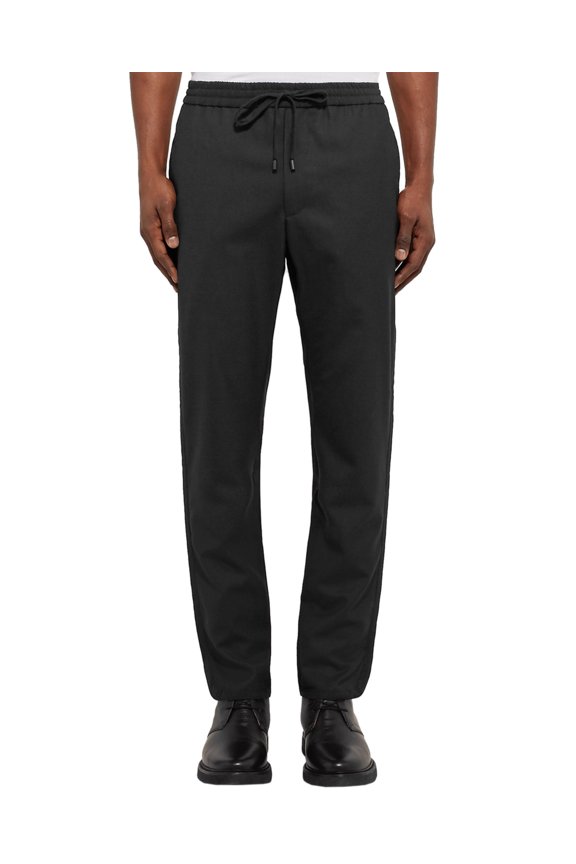 Mens Ilyn Slim-fit Wool Twill Drawstring Pants X-Small Black