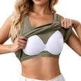 thumbnail image 1 of Public Tank Top with Built in Bra for Women Plus Size Trendy Summer Sleeveless Crew Neck Ribbed Tops Casual Basic Slim Fit Workout T Shirts Green XXXXL, 1 of 8
