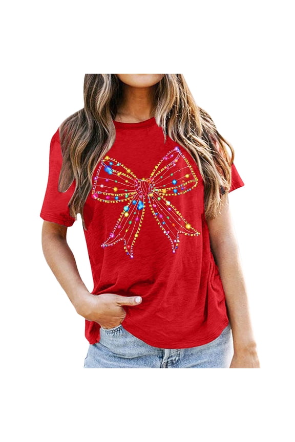 Public Women's Plus Size Short Sleeve Graphic Tees Casual Crew Neck Loose Fit T Shirt Butterfly Printed Summer Tops Red XXL