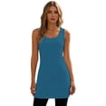 thumbnail image 1 of Public Womens Oversized Longline Tank Tops Causal Sleeveless Solid Tunic T Shirts Summer Loose Fit Crew Neck Tops Light Blue XXXXL, 1 of 4