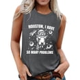 thumbnail image 1 of Public Womens Plus Size Graphic Tank Tops Causal Houston,I Have so Many Problems Letter Printed Summer Tops Crew Neck Sleeveless Workout T Shirts Dark Gray XL, 1 of 4