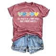 thumbnail image 1 of Public Womens Plus Size Short Sleeve Graphic Tees Causal It's Okay to Be a Little Extra down Syndrome Awareness Printed T-Shirts Summer Crew Neck Loose Fit Tops Shirts Red XL, 1 of 2