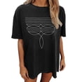 thumbnail image 1 of Public Womens Plus Size Short Sleeve Graphic Tees Causal Skeleton Printed Drop Shoulders T-Shirts Summer Crew Neck Loose Fit Tops Shirts Black S, 1 of 4