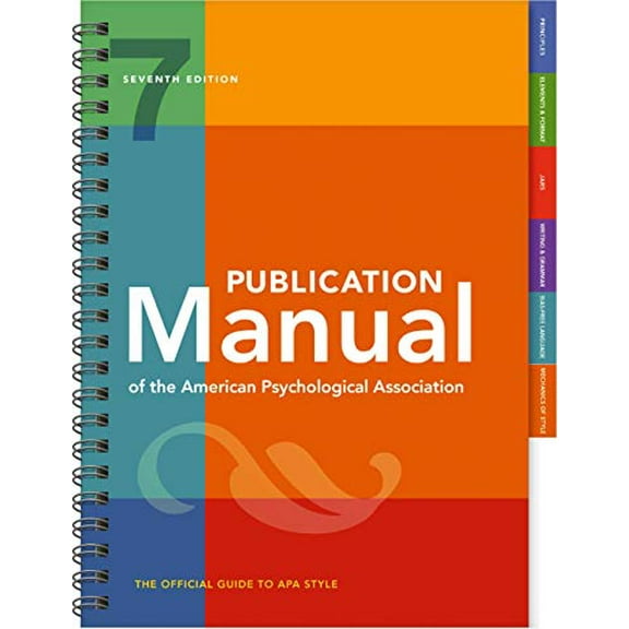 Pre-Owned Publication Manual (Official) 7th Edition of the American Psychological Association (Spiral-bound) 1433832178 9781433832178