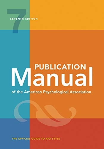 Pre-Owned Publication Manual (Official) 7th Edition of the American Psychological Association (Paperback) 143383216X 9781433832161