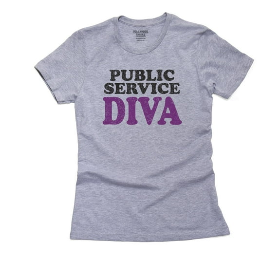 Publice Service Diva Women's Cotton Grey T-Shirt