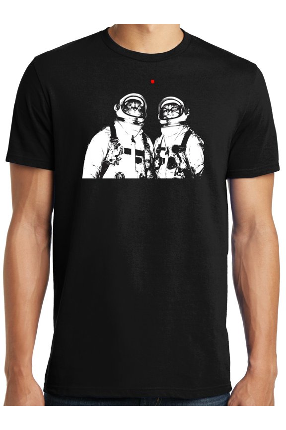 PubliciTeeZ Big and Tall Funny Cat Astronaut Laser Pointer T-Shirt