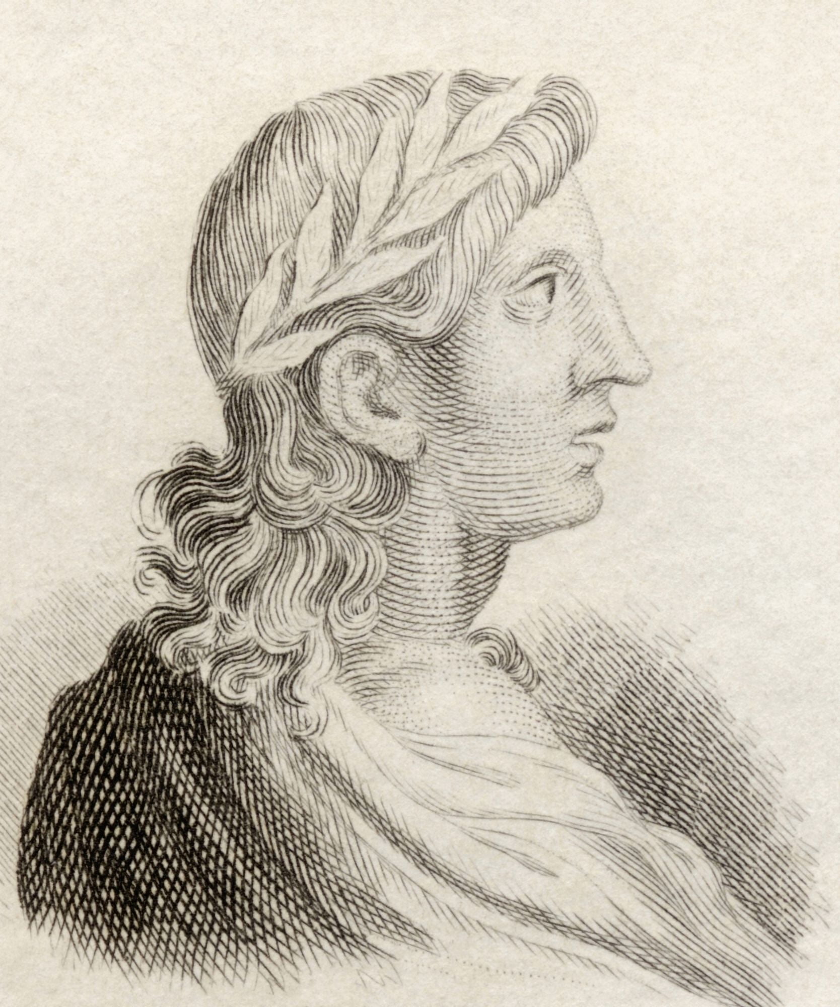 Publius Vergilius Maro 70 Bc To 19 Bc Classical Roman Poet From Crabbs Historical Dictionary Published 1825 Canvas Art - Ken Welsh Design Pics (13 x 16)