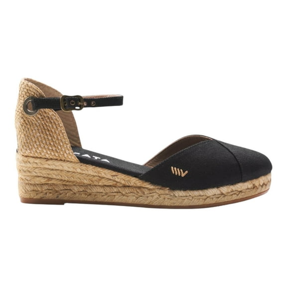 Pubol Canvas Espadrille Wedges - Black / 9