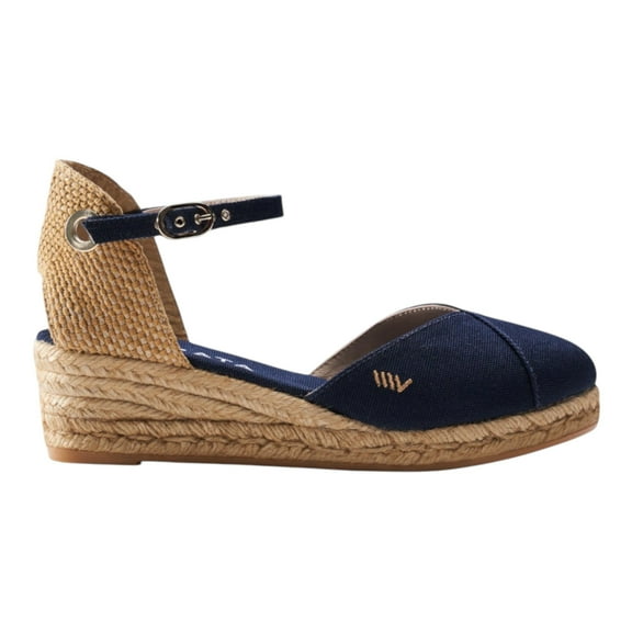 Pubol Canvas Espadrille Wedges - Navy Blue / 11