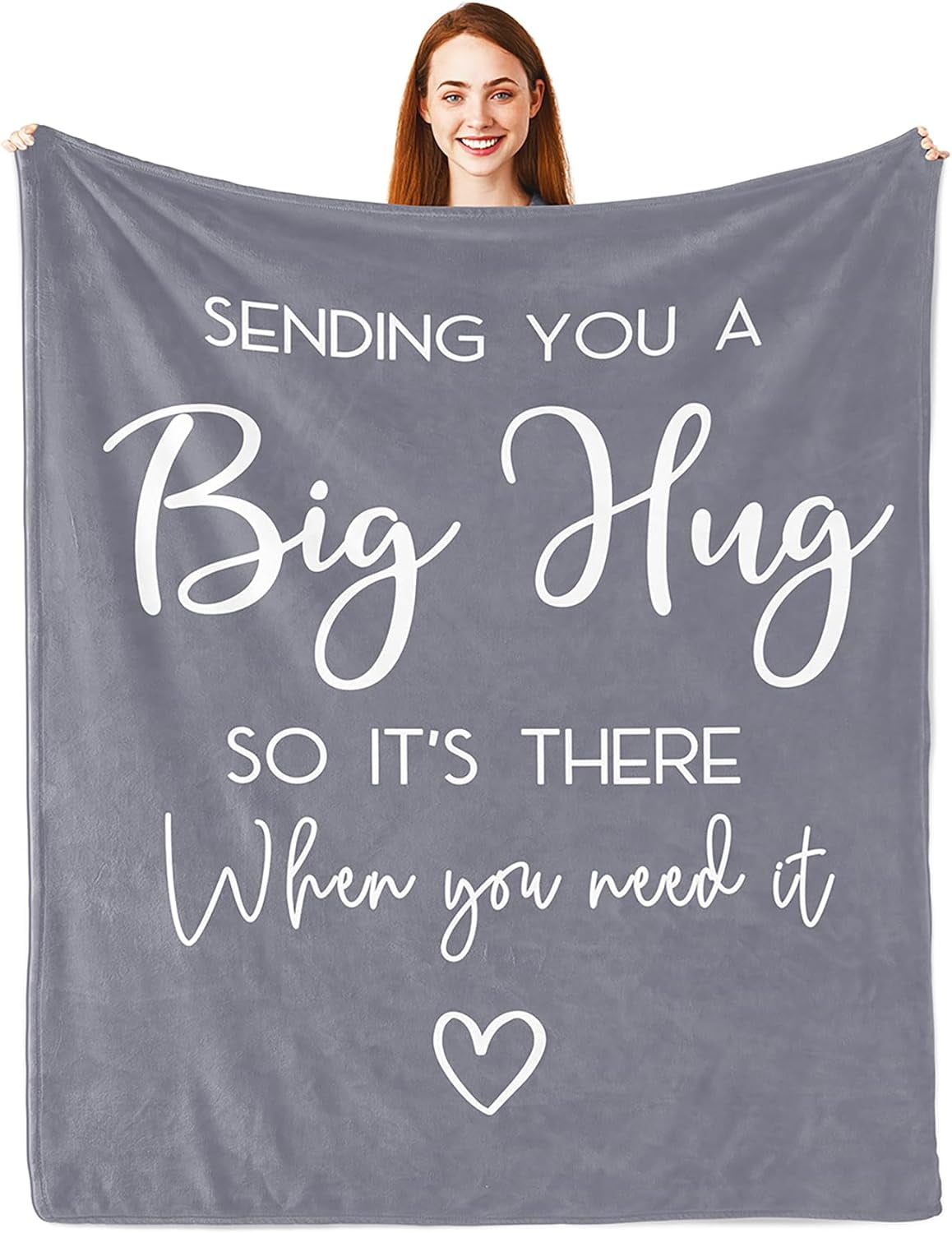 Pubrave Get Well Gifts for Women Men Inspirational Gifts for Women Men Sympathy Gift Thinking of You Gifts Birthday Gifts for Woman Feel Better Gifts Healing Blanket Grey 60x50in
